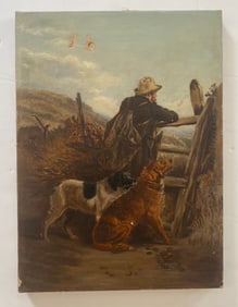 Antique Dutch Oil Painting Signed By H. M. Wells 1888