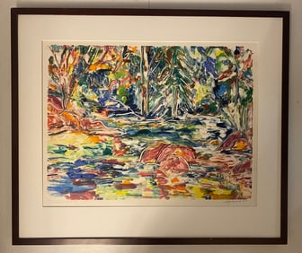 Monotype Painting Titled Hopkins Pound II By Sall Brody