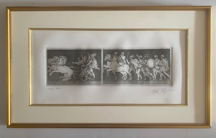 Etching Of Alexander The Great Entering The City Of Babylon