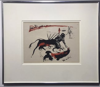 Lithograph By Salvador Dal Titled "Tauromachie," Which Translates To "Dali Bullfighting".