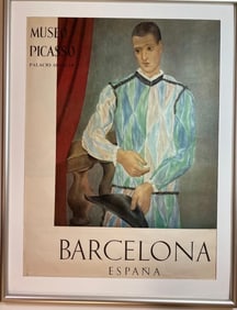 Vintage Print Poster By Pablo Picasso Titled Harlequin. 1917