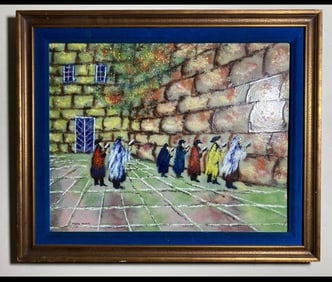 Enamel on Copper artwork of Wailing Wall in Jerusalem by Mark Moses