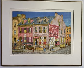 Artist Proof Signed Lithograph by A.Winchester. Titled McCanns Celebrated Hats