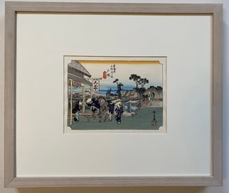 Japanese Woodblock Print By Hiroshige Ando. Totsuka , 1 Of The Tokaido 53