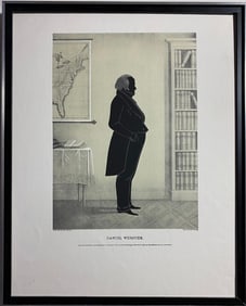 Lithograph on Arches Paper. Portrait of Daniel Webster by William H. Brown