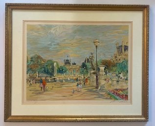 Artist Proof Lithograph Titled "Tuileries Garden"