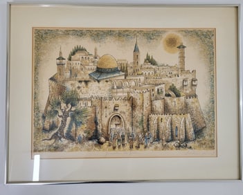 Lithograph By Dan Livni Titled "Jerusalem The Golden", Pencil Signed
