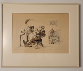 Vintage Pencil Signed Lithograph (saitre) By Gaston Hoffman