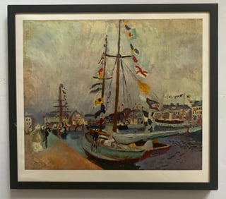 The Yacht With Flags At Le Havre" By French Artist Raoul Dufy