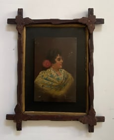 19th Century Oil Painting Of Woman. Signed On The Bottom.
