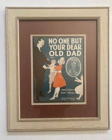 Vintage Sheet Music Cover Print Titled "No One But Your Dear Old Dad Song"