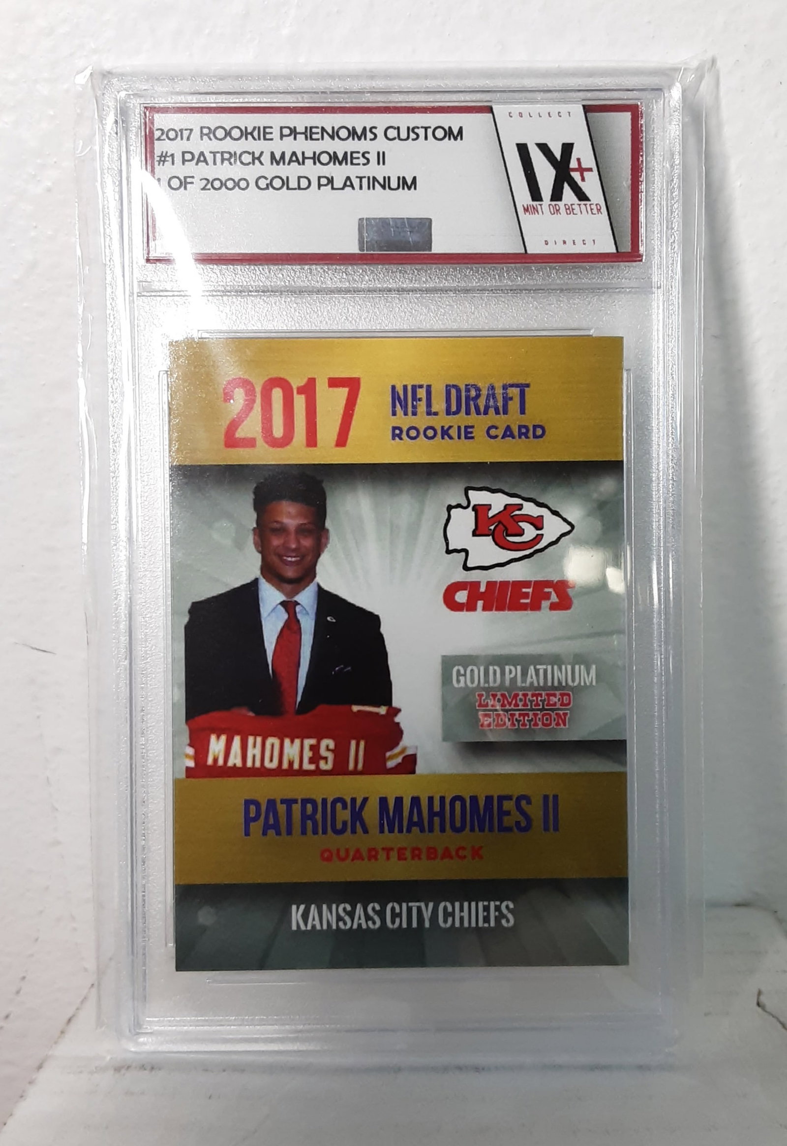 2017 Patrick Mahomes Rookie Phenoms Gold Platinum Limited Edition Chiefs (1 of 2)