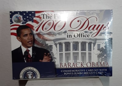 BARACK OBAMA The First 100 Days in Office JUMBO Die-Cut Card Set
