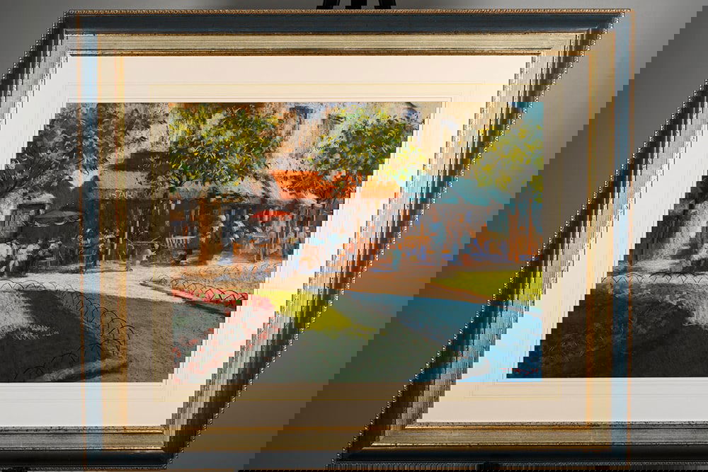 John Mackie Original Pastel Painting: A very colourful original John Mackie Pastel Painting which has been beautifully framed and mounted. Image approx 32x24 inches. . H: 96cm W: 115cm D: 3cm