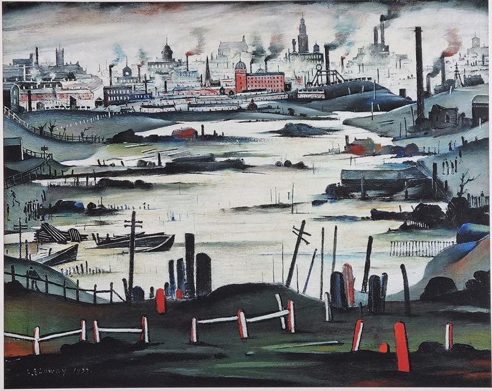 L.S. Lowry Very Rare Limited Edition "The Lake". One from an Edition of only 35: Limited edition by L.S. Lowry titled "The Lake". One from a very low published edition of only 35 worldwide. In rare mint condition and the quality of the printing is of the highest standard. It is