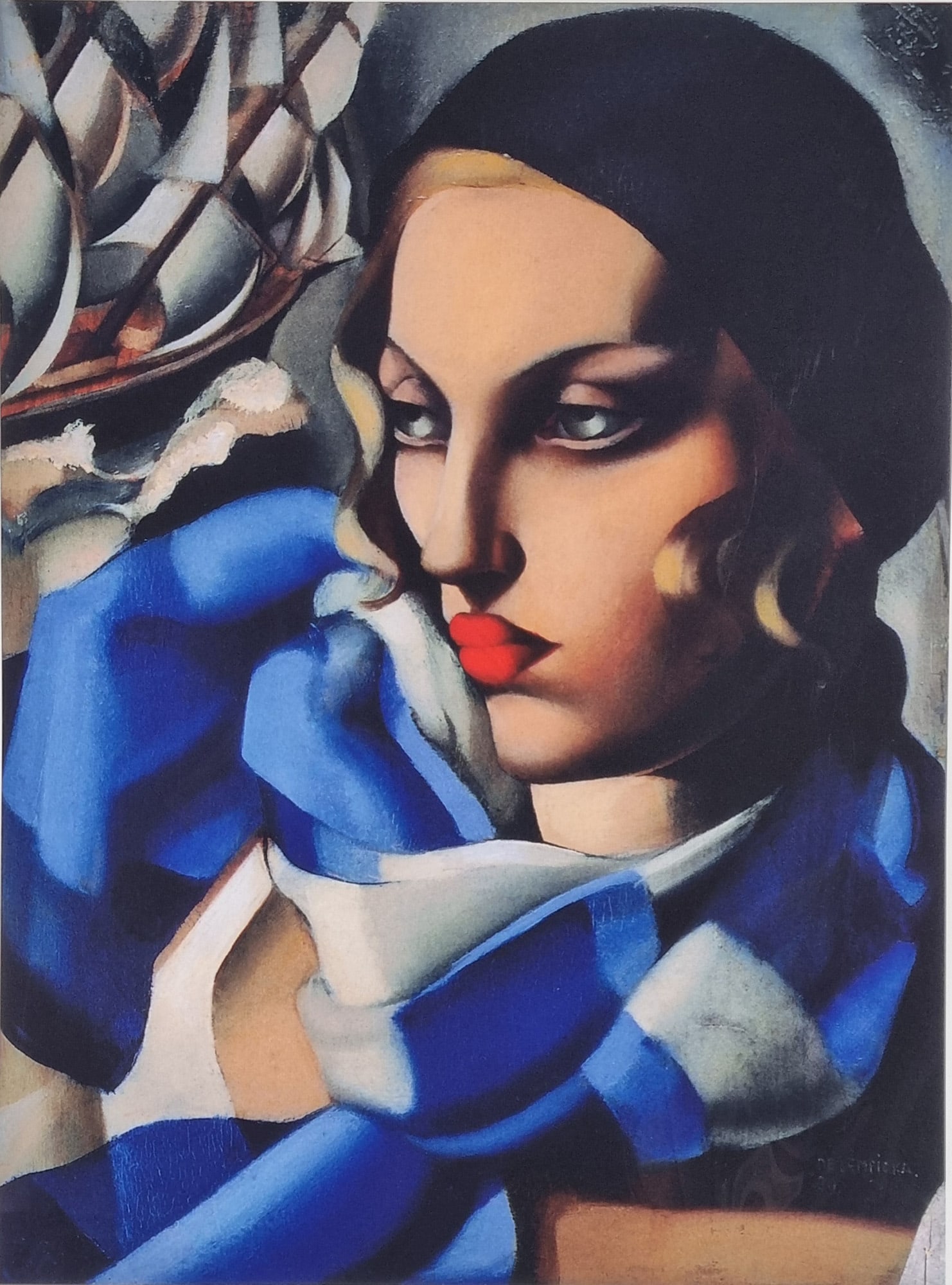 Tamara De Lempicka "The Blue Scarf" with Lempicka Estate Authenticated Certificate Limited Edition: Tamara de Lempicka limited edition (one of only 100 worldwide) title: "The Blue Scarf" Signed Certificate by Victoria de Lempicka the Granddaughter of the late Tamara de Lempicka, with embossed Authen