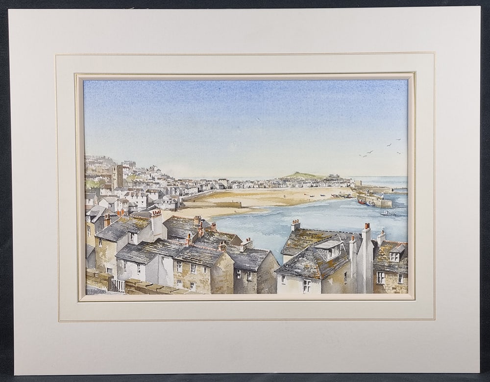 John Chisnall Original Watercolour "Rooftops St. Ives" (1 of 7)