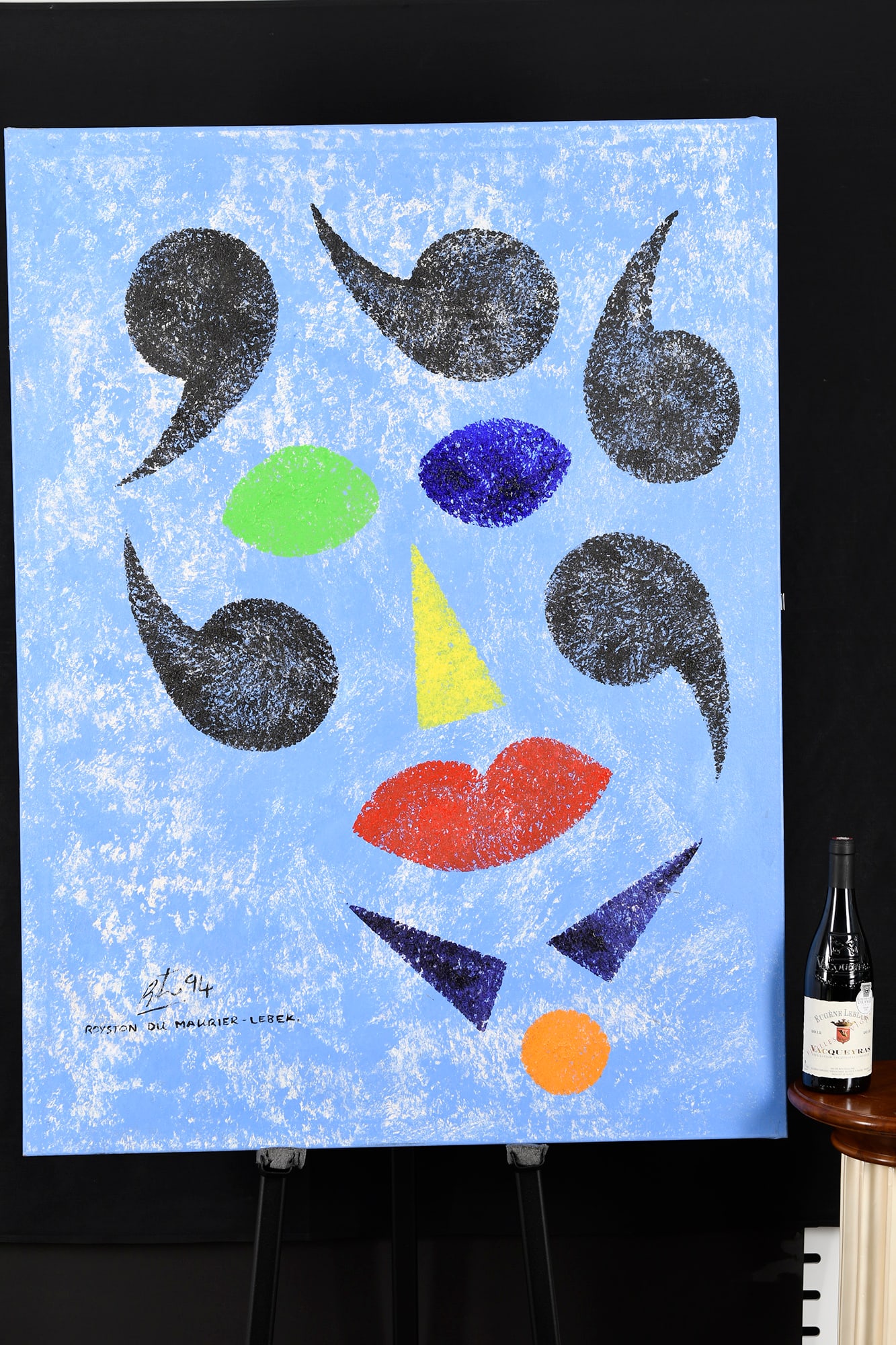 Royston Du Maurier-Lebek Painting on Canvas: Large original painting on canvas by the artist Royston Du Maurier - Lebek, British b. 1954. Dated 1994. Canvas on stretcher ready to hang as is.. H: 122cm W: 91cm D: 1cm