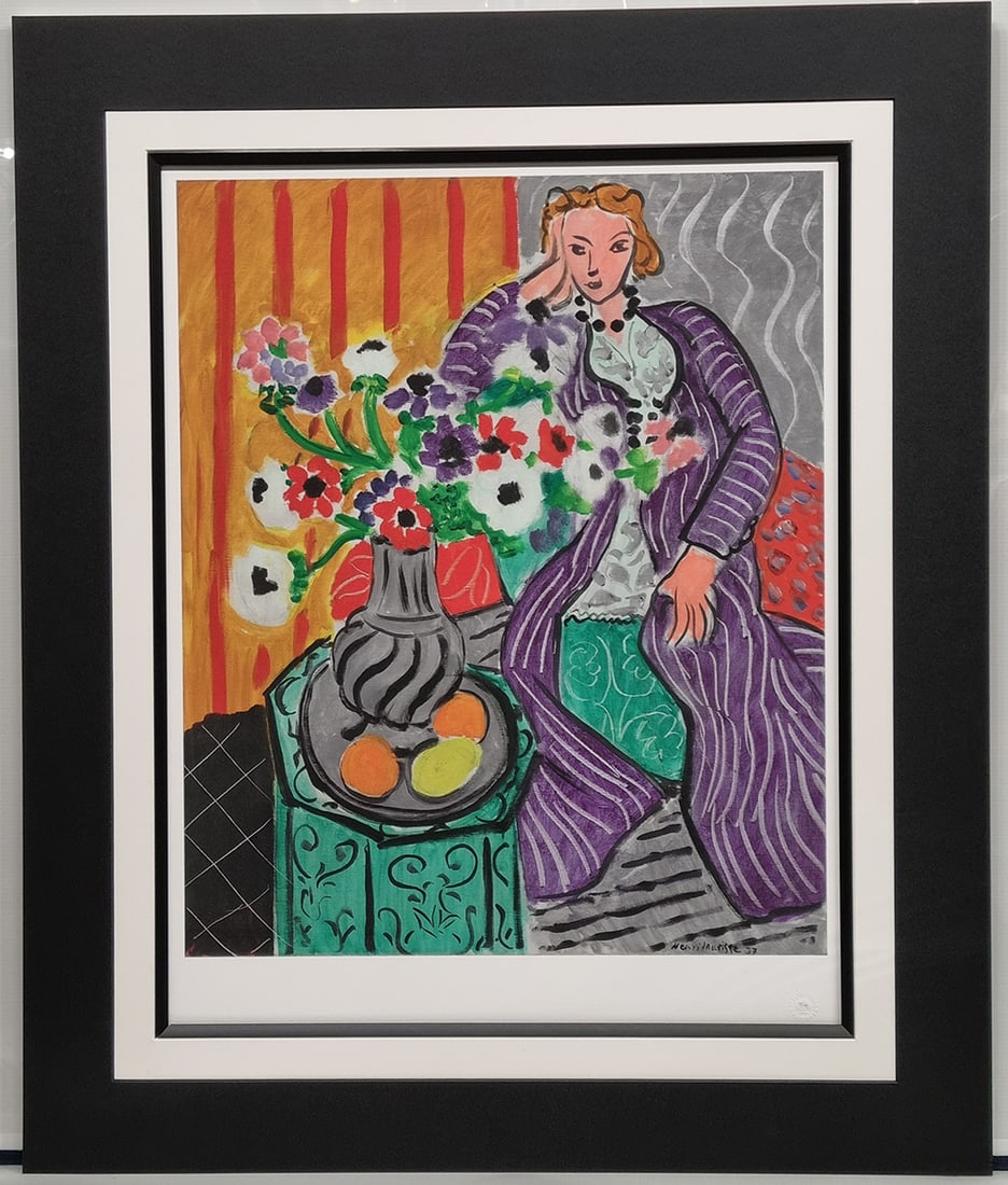 Henri Matisse Rare Limited Edition ("La Robe Violette Et Anemones"): Rare Limited Edition by Henri Matisse (One of only 75 published Worldwide) Title "La Robe Violette Et Anemones" Accompanied with an authentication certificate which has been signed by the "Master Prin