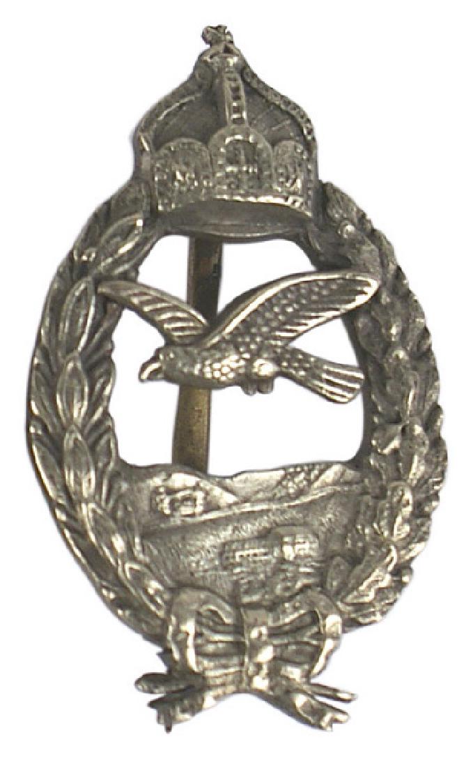 Prussian Commemorative Pilot Badge Medal: B-030 Prussian Commemorative Pilot's badge. Silver Prinzen size. Reverse marked "800". II
