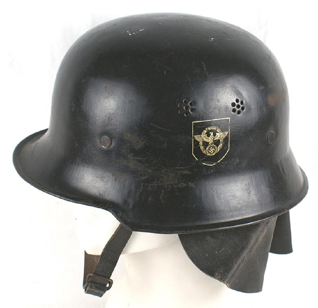 German WWII Fire Police helmet