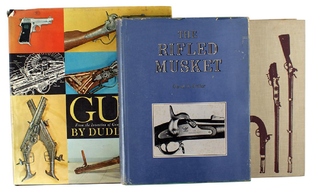 Lot of 3 gun reference books RIFLED MUSKET: I-083 Lot of 3 reference books: (1) "THE RIFLED MUSKET" by Claud E. Fuller. Published in 1958. A study of all of the Federal rifled muskets used during the Civil War. 302 pages. With jacket. 302 pages
