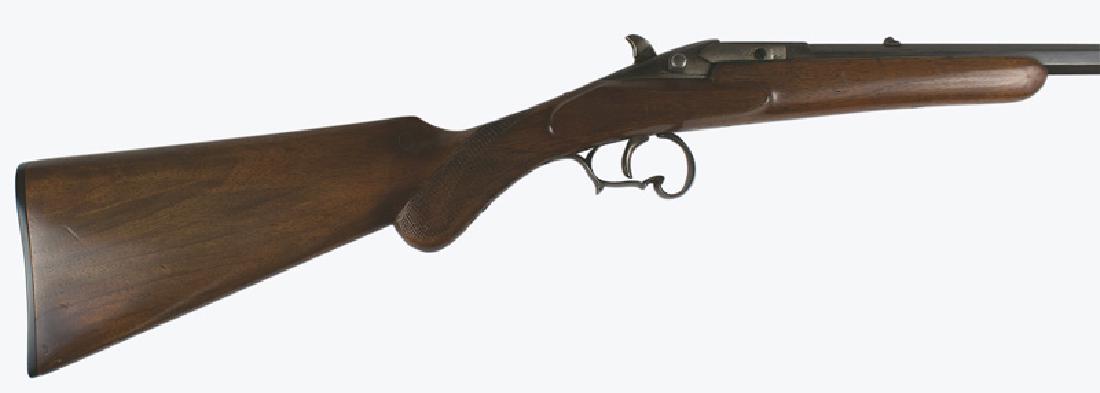 Flobert 22 cal. single shot rifle: M-024 Flobert 22cal. Single-shot rifle. Curved trigger guard. 23 1/2" bbl. Open sights. Made in Belgium. (Antique NO FFL required). Excellent. I