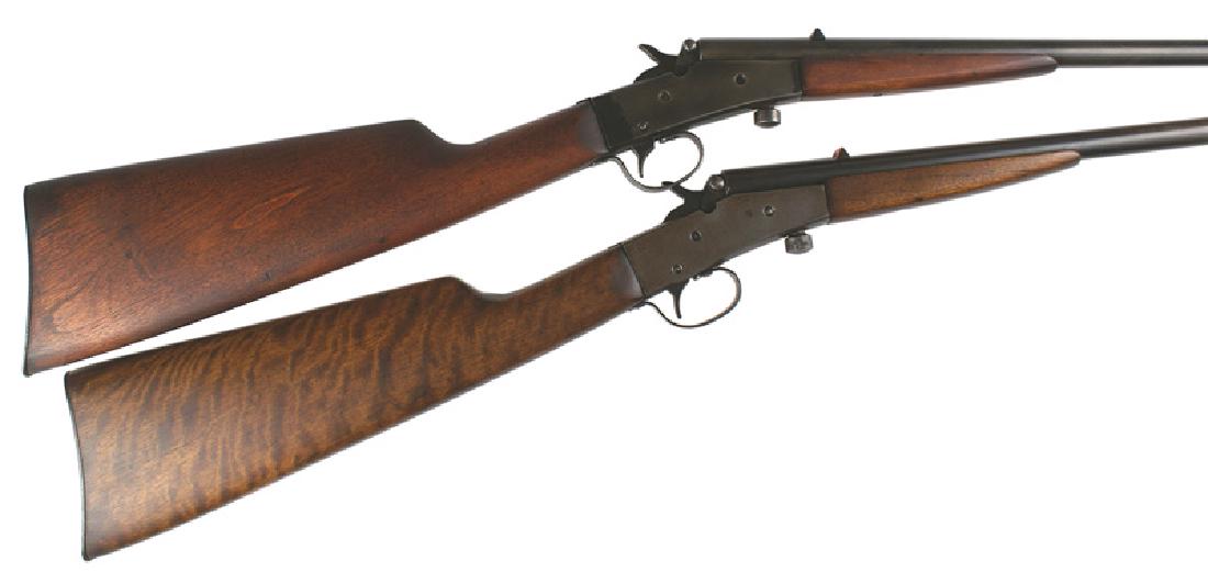 Lot of 2 rifles Stevens Little Scout: M-038 Lot of 2 rifles: (1) Stevens "Little Scout", 22 long, take-down single -shot rifle. Open sights, 18" bbl. No serial number. (2) Same. Both excellent. I (Federal and New York State law requires t