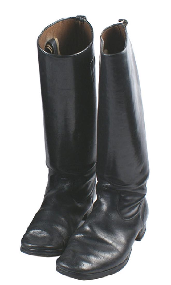 German WWII Officer black leather boots