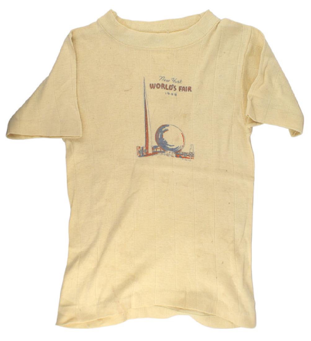 Lot of New York 1939 World Fair items shirt etc: H-114 Lot of New York 1939 World's Fair items: (1) Two different ticket books: each has one unused ticket "MERRIE ENGLAND" and "CUBAN VILLAGE") and all of the colorful other ticket halves. (2) Souveni