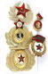 Lot of 3 Soviet gilt officer cap wreaths