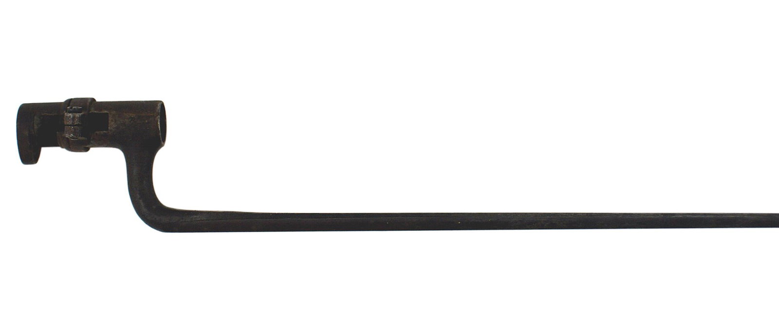 US 45/70 socket bayonet: K-054 US 45/70 socket bayonet. 17 1/2" darkened triangular blade. Unmarked. Circa 1880. II