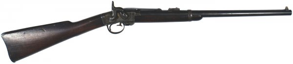Civil War Smith carbine: M-26 Civil War Smith carbine. Partial octagon/round 21 5/8" barrel - retaining most of the original bluing. Breech area has darkened. Marked "SMITH'S PATENT JUNE 23 1857" and "ADDRESS POULTNEY & TRIMB