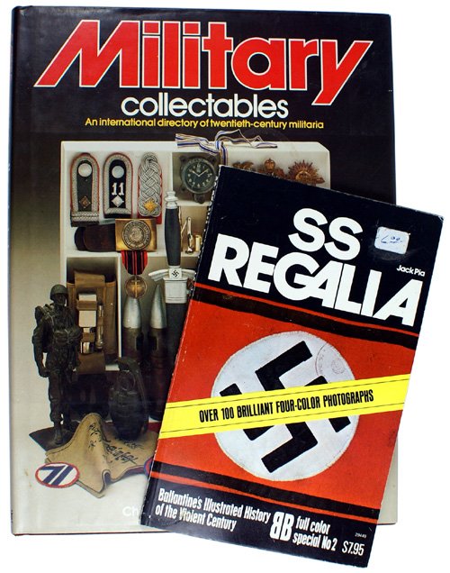 Lot of 2 Military Collectibles SS REGALIA books: I-92 Lot of 2: (1) "Military Collectibles" by Joe Lyndhurst. Large format, full color pages showing a cross section of insignia, weapons, uniform accessories, medals, equipment, etc. – covering the 