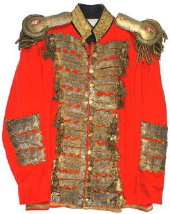 Imperial Austrian 1st Arcieren Guard General tunic: F-2 Same as above - but a General’s rank. Fine quality red fabric. Gold “tape” panels and all matching gilt buttons, as above, on front and skirt. General’s rank double “W” gold “tape”