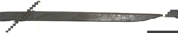 Japanese Arisaka M1897 bayonet: D-111 Same as above. 15 5/8" blade retains 95% of the bluing. Marked with a star/"8". Scabbard is darkened and shows some light pitting. II-