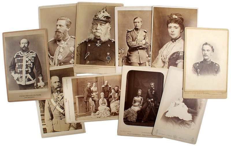 Collection of 21 period cabinet photos European ro: L-29 Collection of 21 original period large size cabinet photos of European royalty. Includes members of the Imperial Prussian (Kaiser Wilhelm I, Crown Prince Frederick William, Empress Augusto, etc.)