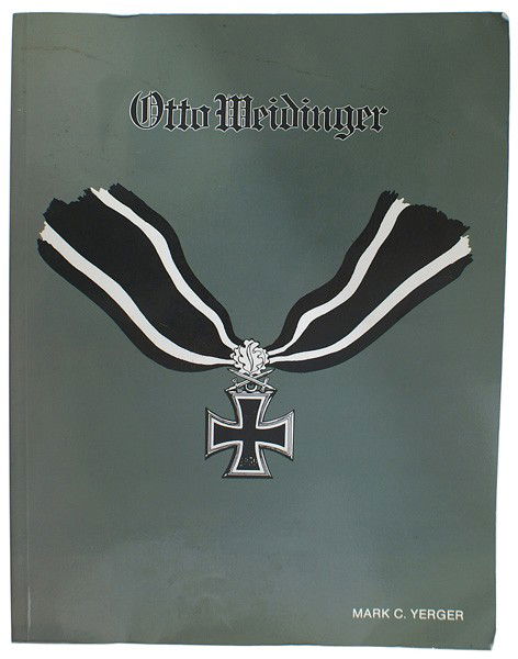 Otto Weidinger SS Oberststumbahnfuhrer book: I-45 "Otto Weidinger" by Mark C. Yerger. 1987 soft cover publication on the military life of SS Oberststumbahnfuhrer Otto Weidinger, holder of the Knight's Cross with Oak Leaves and Swords. Ninety-thr