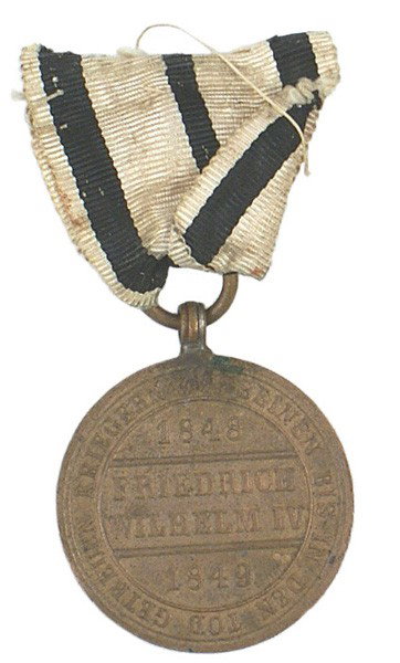 German 1848 Prussian War Medal: B-14 1848 Prussian War Medal. Bronze. II