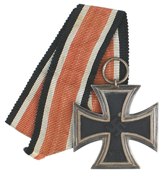 German WWII 1939 2nd Class Iron Cross: B-76 1939 2nd Class Iron Cross - ring marked "27" (Anton Schenkl's Nachf. In Vienna). One small paint chip above the high relief swastika. II