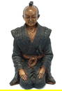 Antique bronze kneeling Samurai