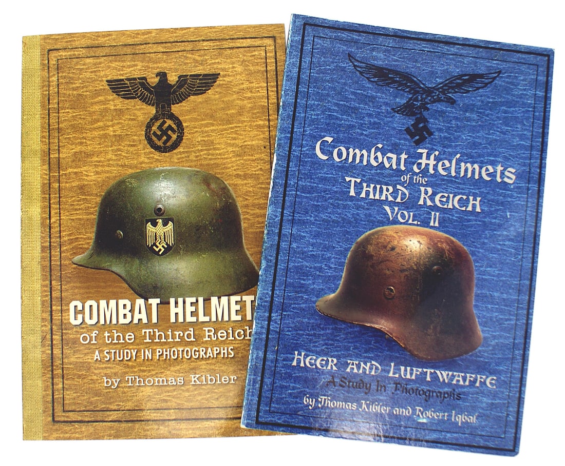 German WWII reference book COMBAT HELMETS: I-040 Two "COMBAT HELMETS" soft cover reference books: (1) "COMBAT HELMETS of the Third Reich" by Thomas Kibler. 96 pages. (2) "Combat Helmets of the THIRD REICH VOL. II" by Thomas Kibler and Robert I