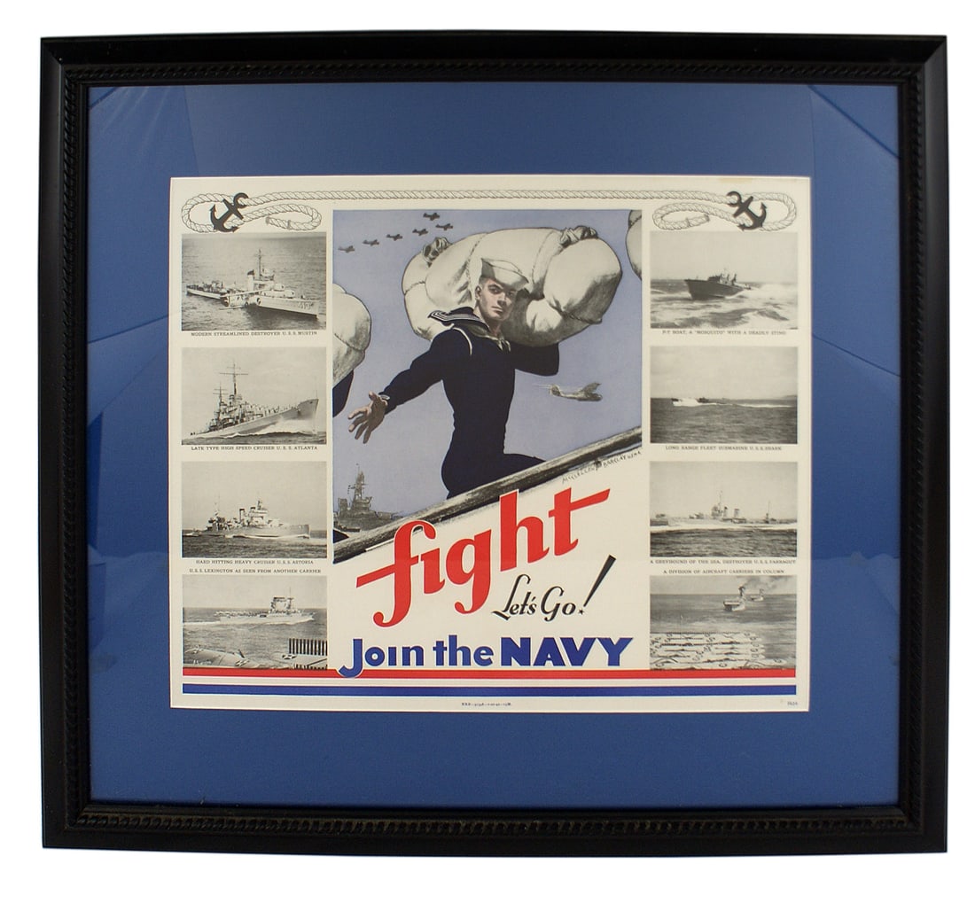 US WWII poster Fight Lets Go! Join the Navy (1 of 1)
