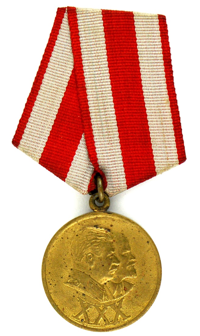 Russian medal THIRTY YEAR JUBILEE ARMY NAVY (1 of 2)