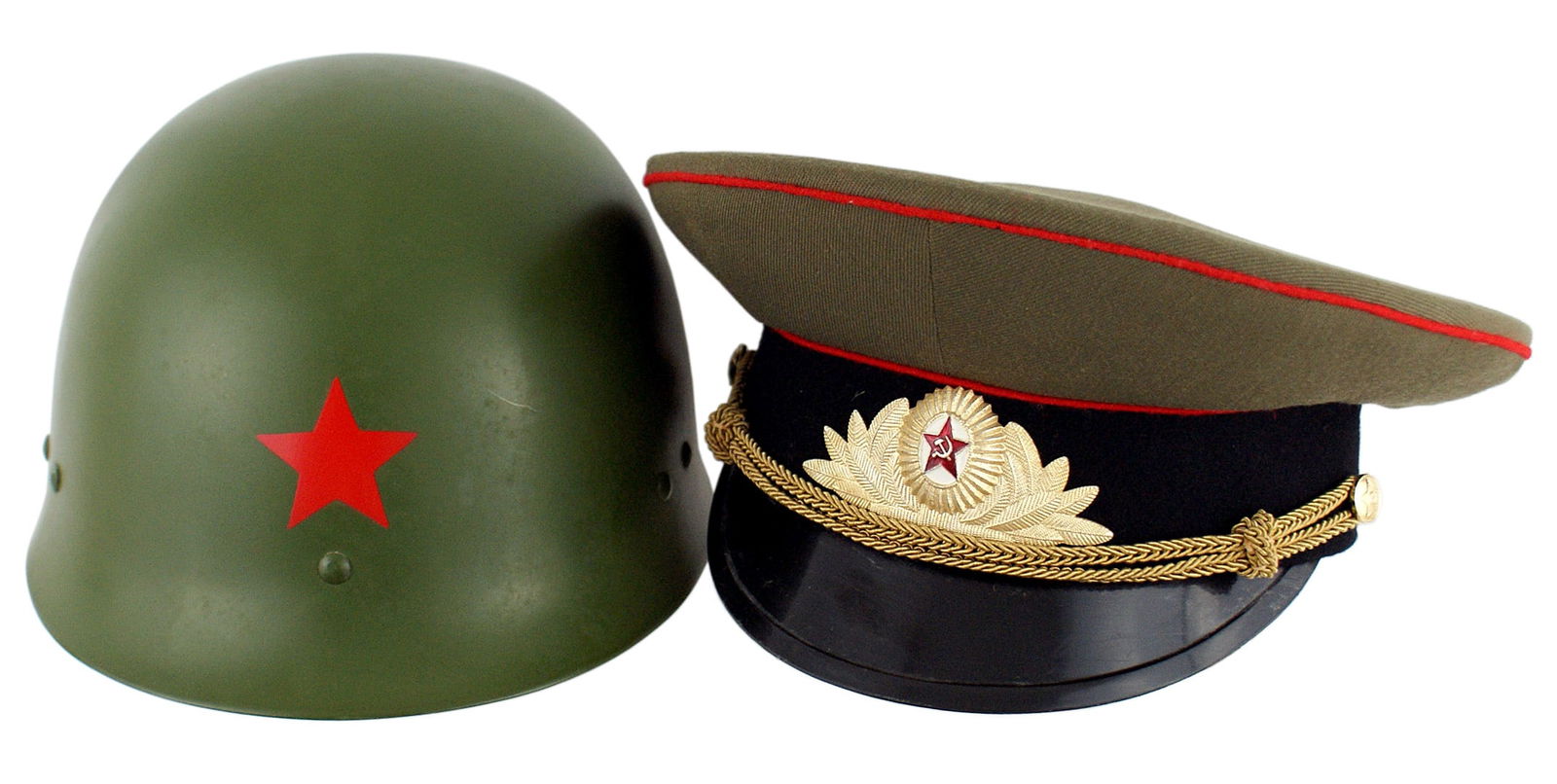 Soviet Army peaked cap Paratrooper helmet (1 of 2)