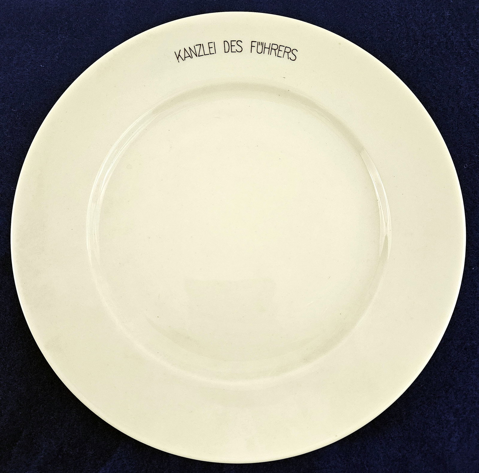 Property of Adolf Hitler KANZLEI DES FUHRERS Dinner plate: A-025 The following item constitutes the personal property of Adolf Hitler liberated from the Reichs Chancellory and Hitler's living quarters in the "Fuhrer's Bunker". Lt. Colonel Signal Officer Fitzh