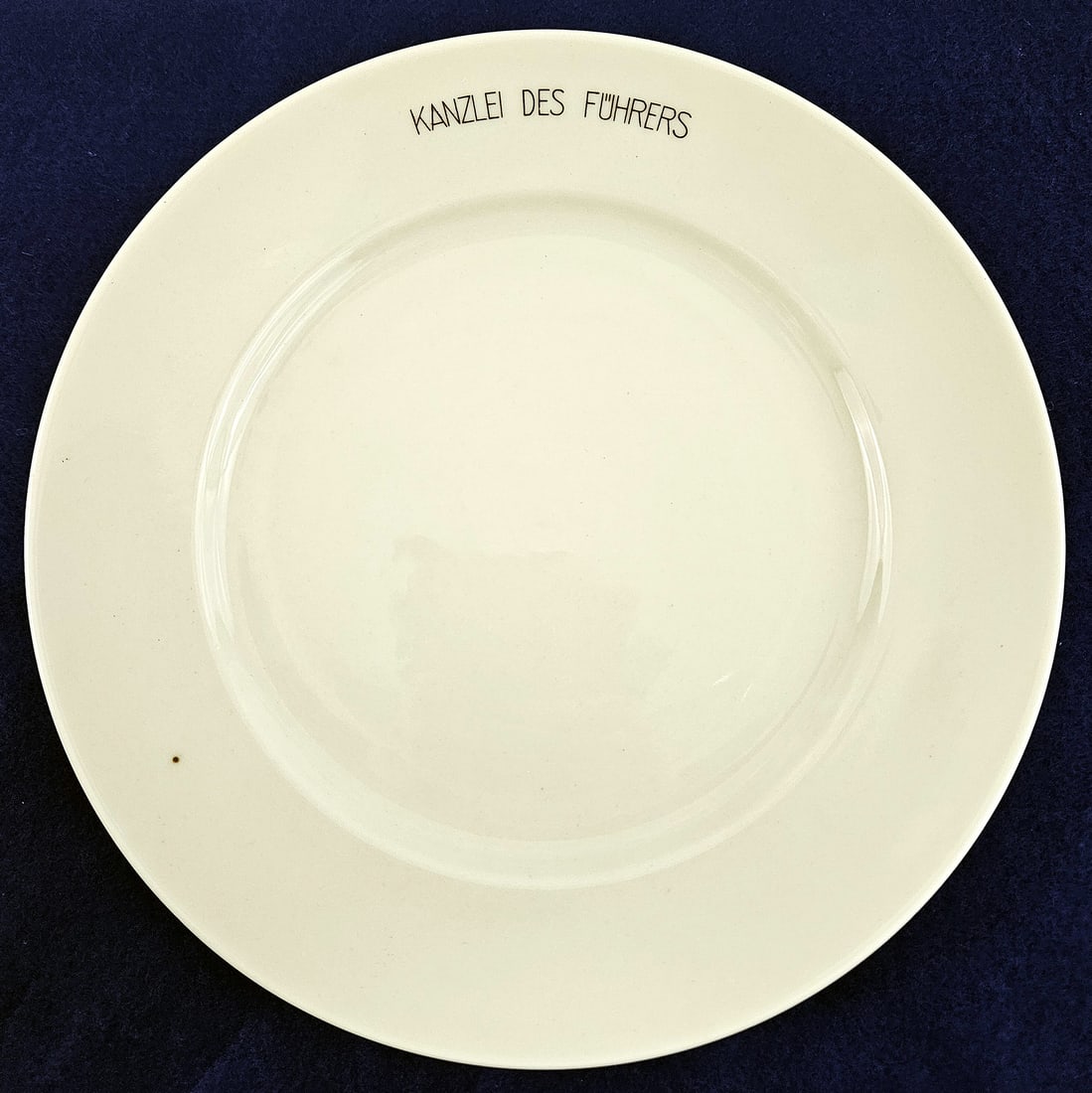 Property of Adolf Hitler KANZLEI DES FUHRERS Dinner plate: A-026 The following item constitutes the personal property of Adolf Hitler liberated from the Reichs Chancellory and Hitler's living quarters in the "Fuhrer's Bunker". Lt. Colonel Signal Officer Fitzh