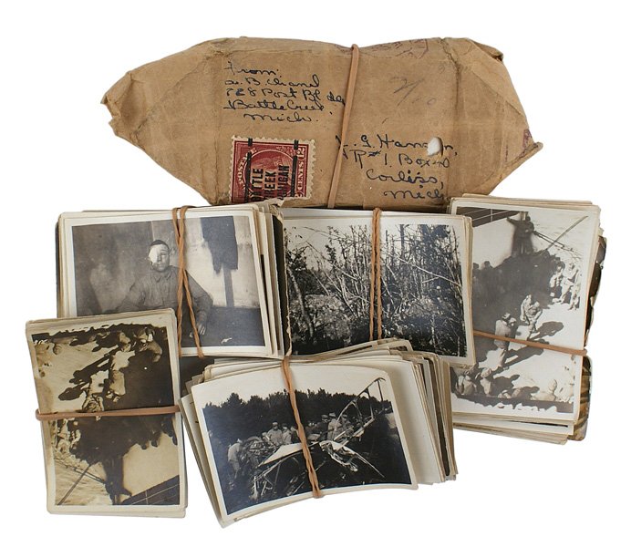 Lot of 267 U.S. WWI AEF photos: L-13 Lot of 267 photos taken by Corporal A.B. Chanel, a member of the AEF during WWI. 2 5/8" x 1 3/4" views of doughboys, trenches, soldiers field life, battle damage, aboard ship, etc. (some duplicat