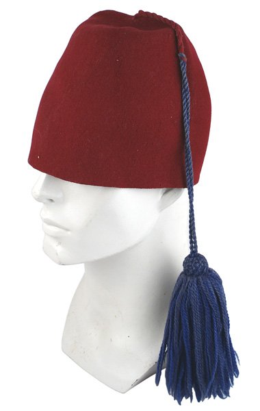 Italian WWII Bersaglieri cap fez: E-214 Italian WWII "Bersaglieri" cap. Traditional deep red felt fez with an 11" long cord and 5" blue tassel. II+