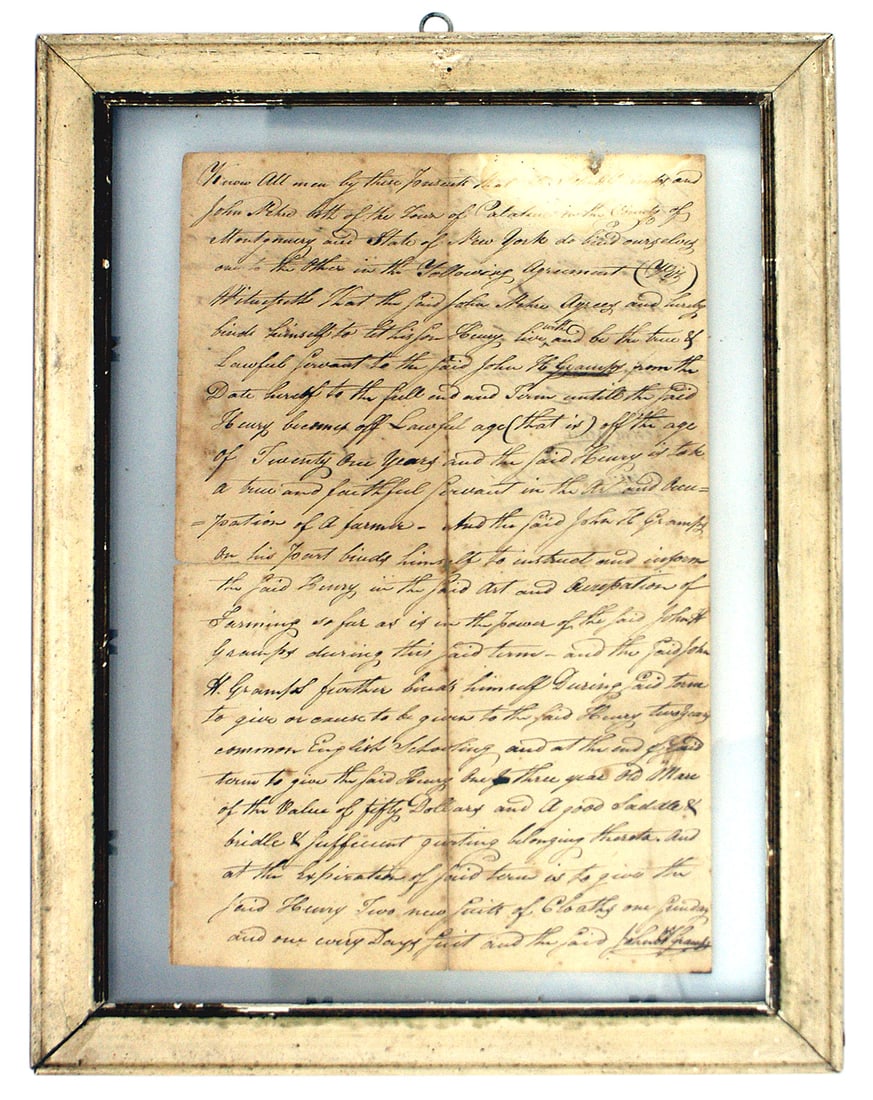 1822 Montgomery County New York State Indenture (1 of 2)
